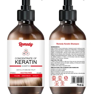 شامپو فری سولفات کراتین 500 میل برند Remedy