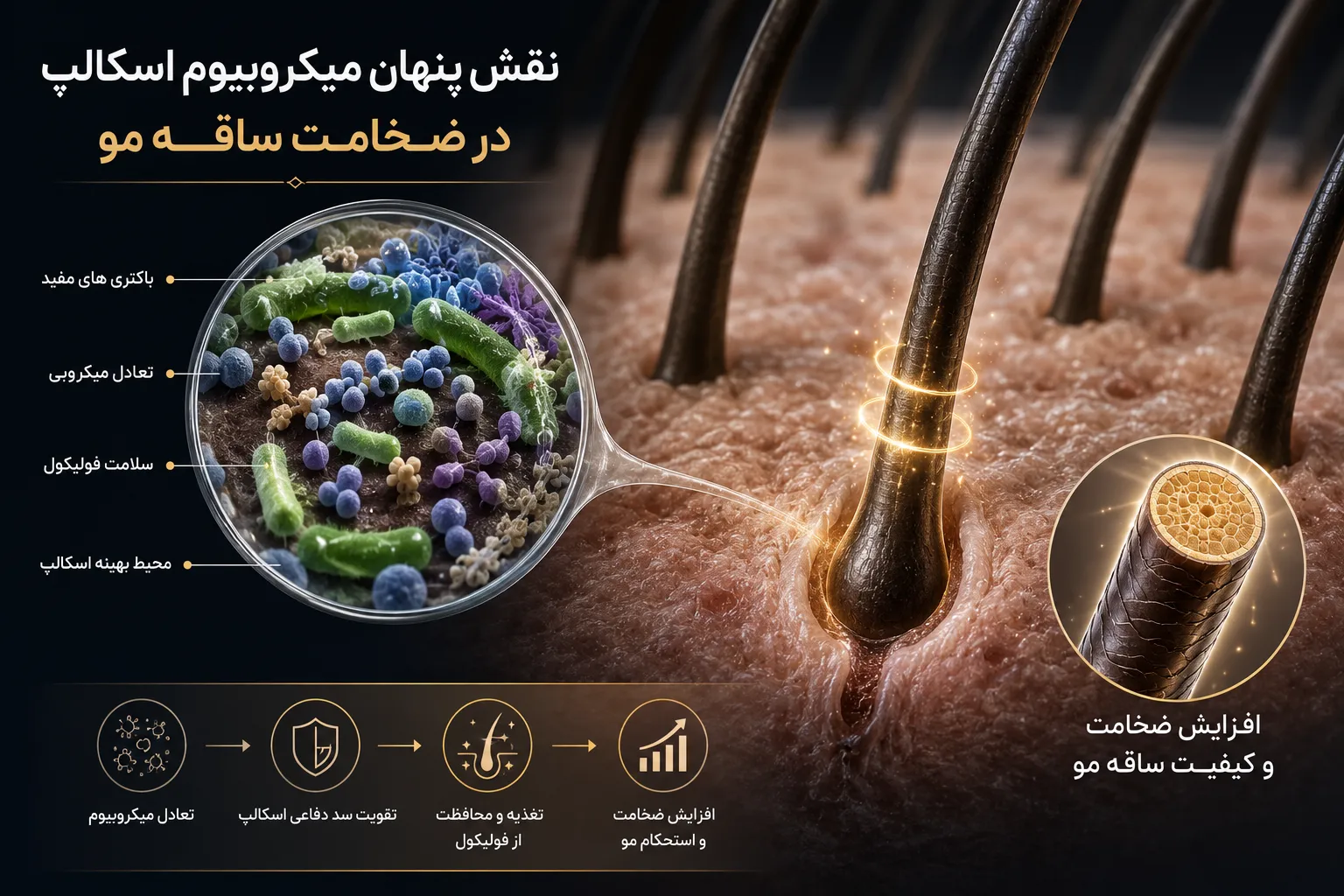 نقش پنهان میکروبیوم اسکالپ در ضخامت ساقه مو
