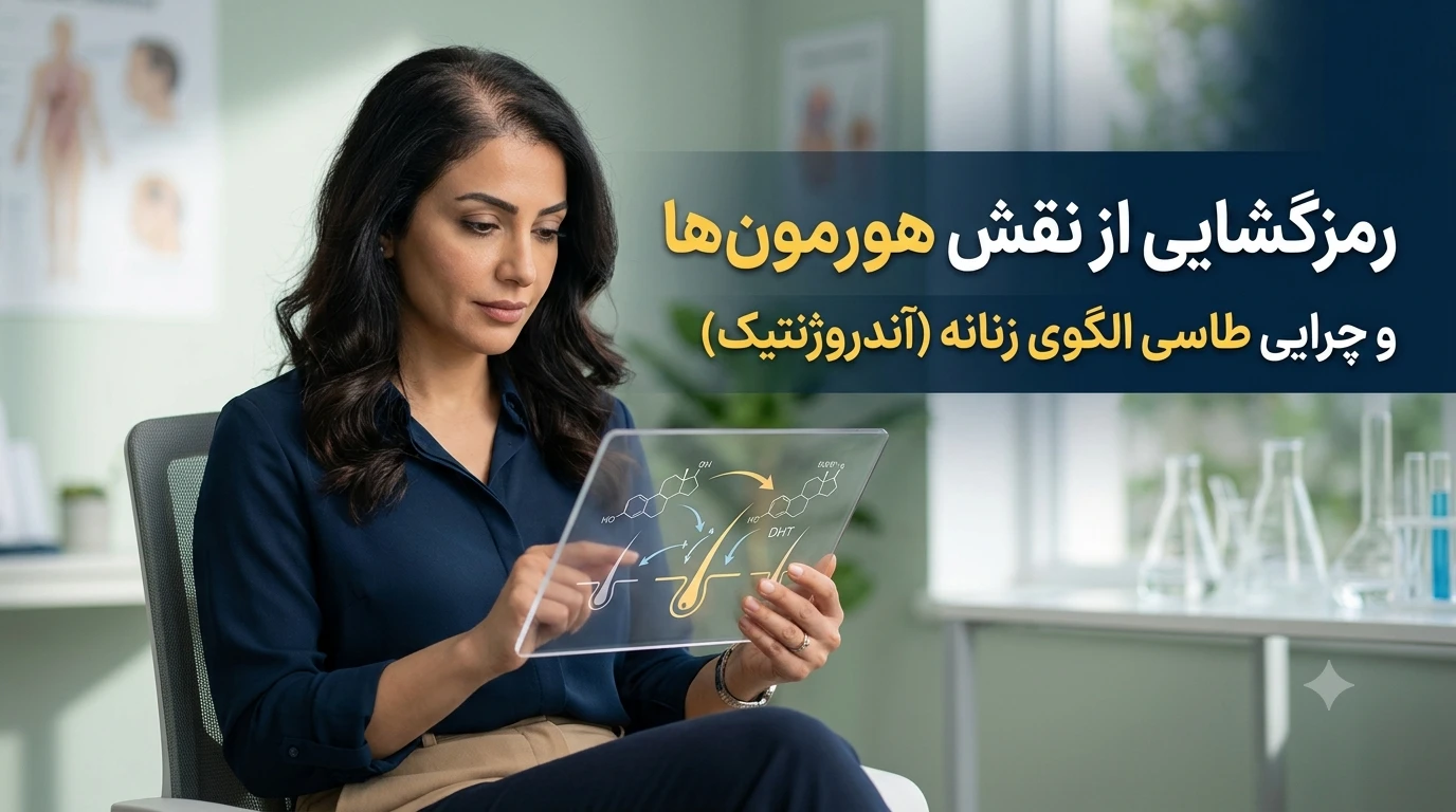 رمزگشایی از نقش هورمونها و چرایی طاسی الگوی زنانه (آندروژنتیک)