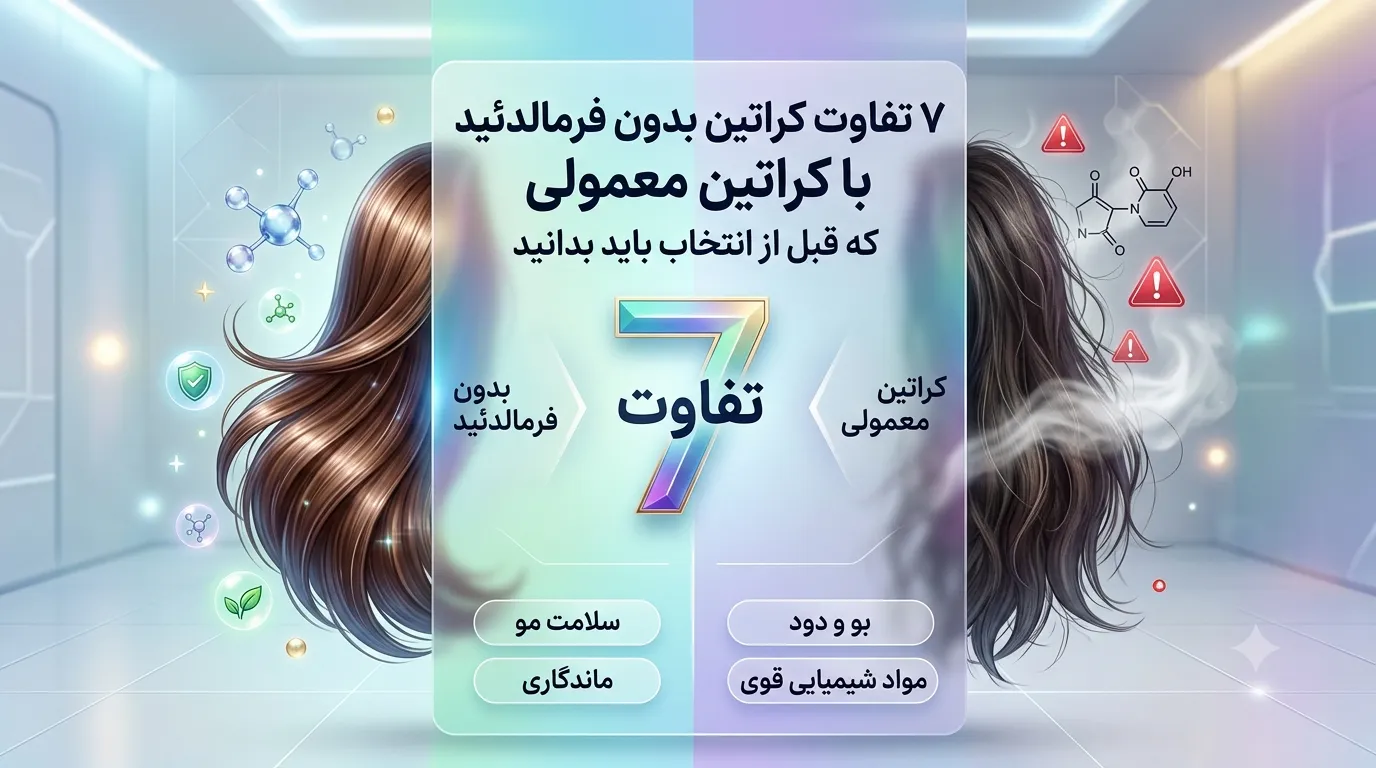 ۷ تفاوت کراتین بدون فرمالدئید با کراتین معمولی که قبل از انتخاب باید بدانید