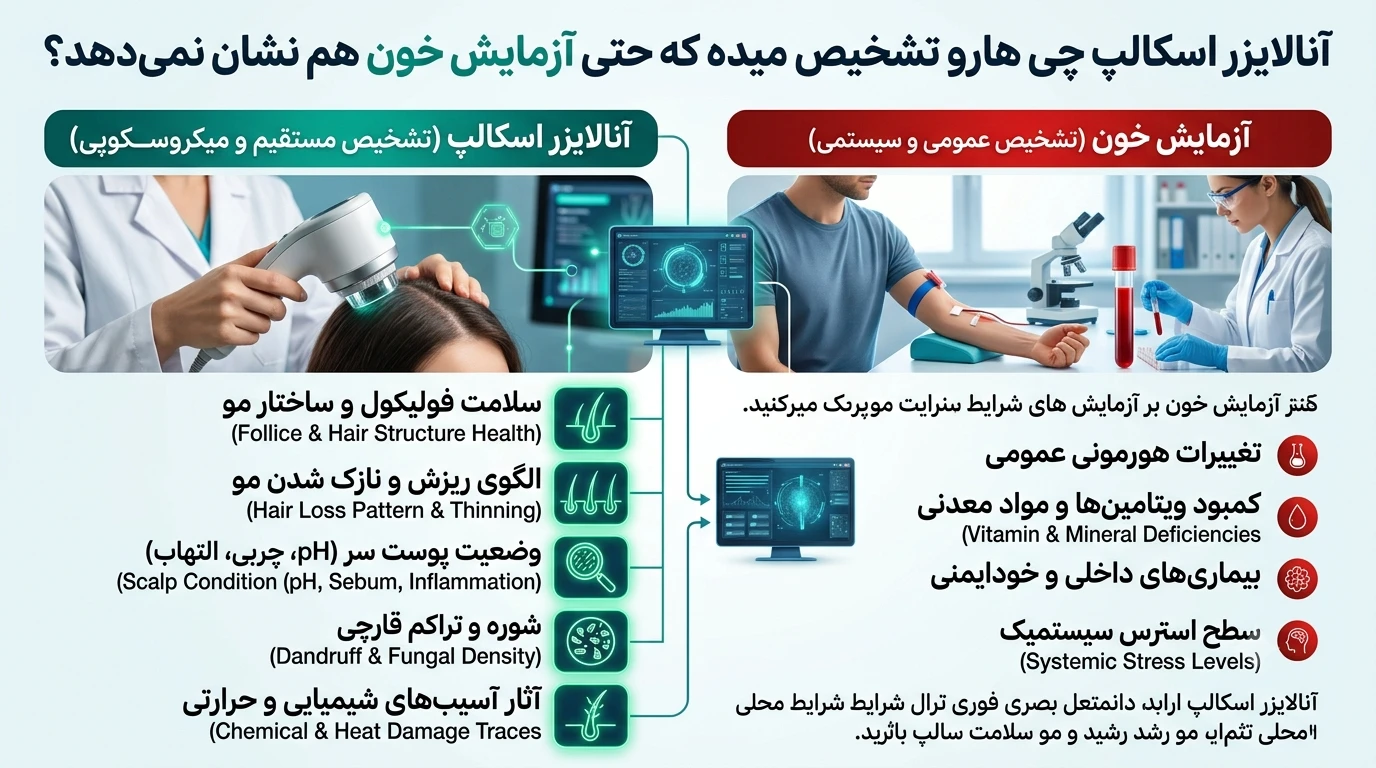 آنالایزر اسکالپ چی هارو تشخیص میده که حتی آزمایش خون هم نشان نمیدهد؟