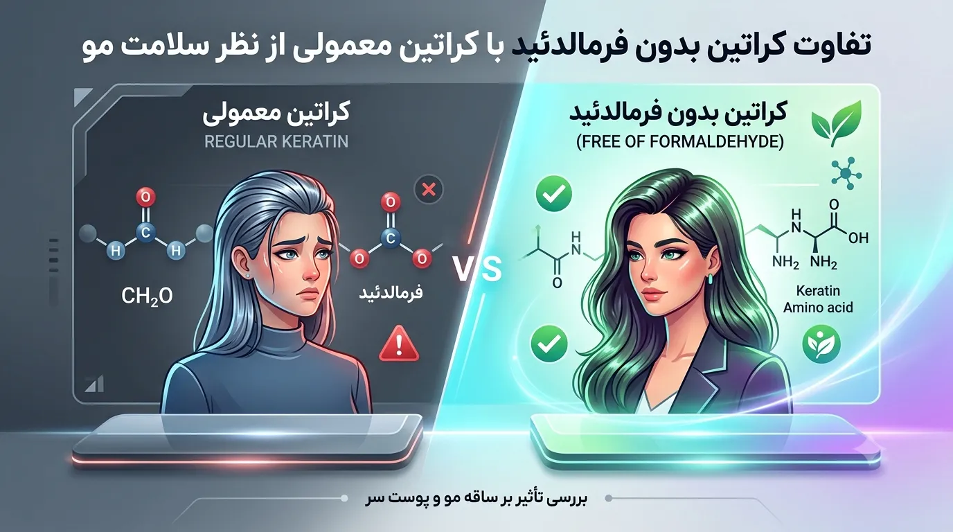 تفاوت کراتین بدون فرمالدئید با کراتین معمولی از نظر سلامت مو
