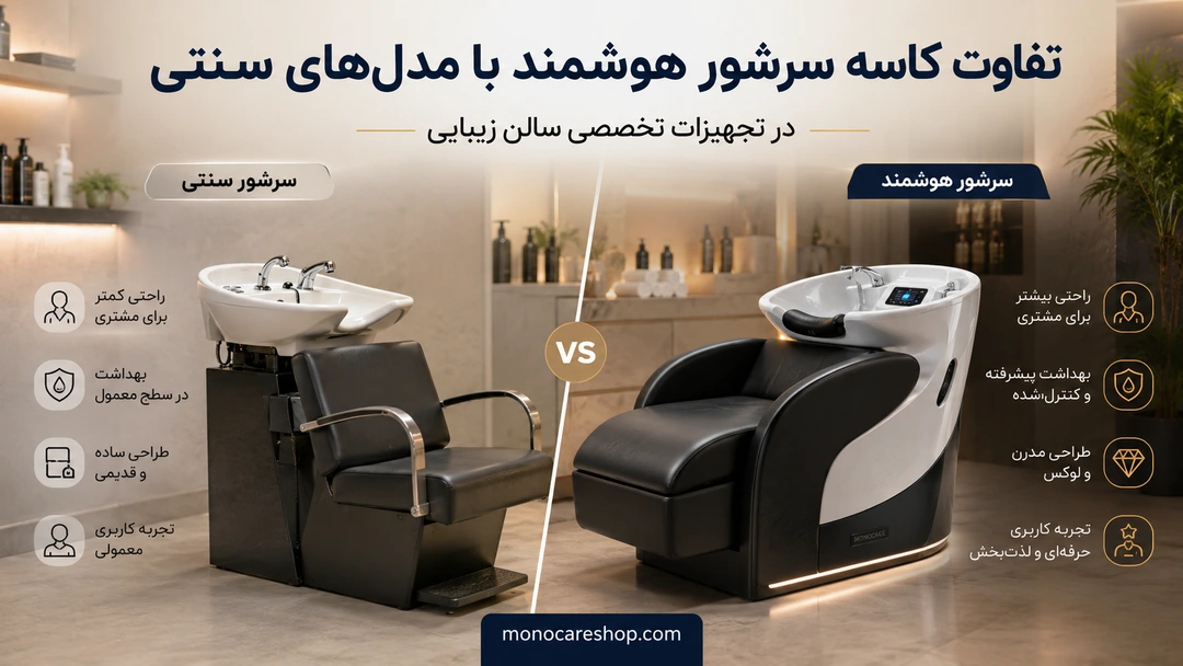 تفاوت کاسه سرشور هوشمند با مدلهای سنتی در تجهیزات تخصصی سالن زیبایی