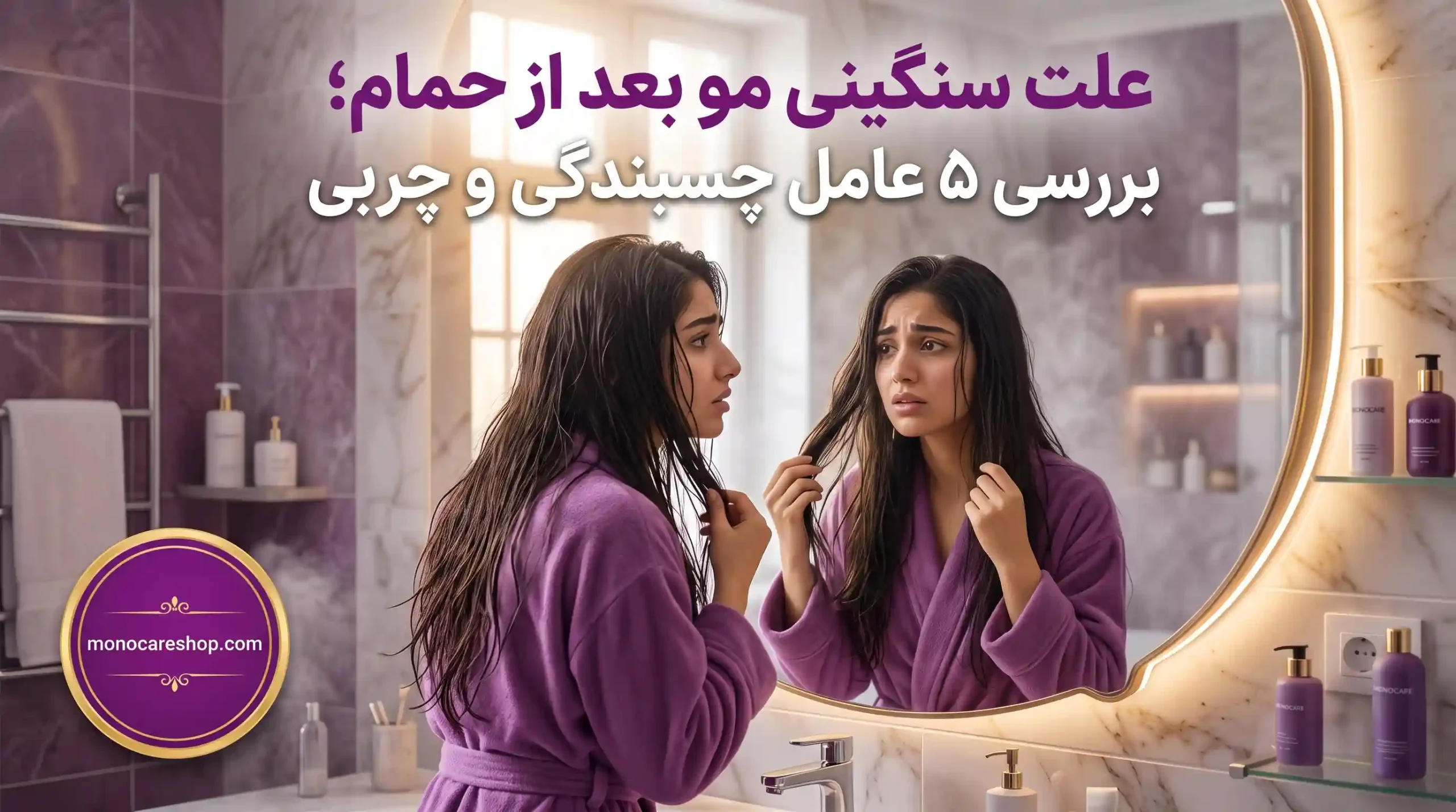 علت سنگینی مو بعد از حمام؛ بررسی ۵ عامل چسبندگی و چربی