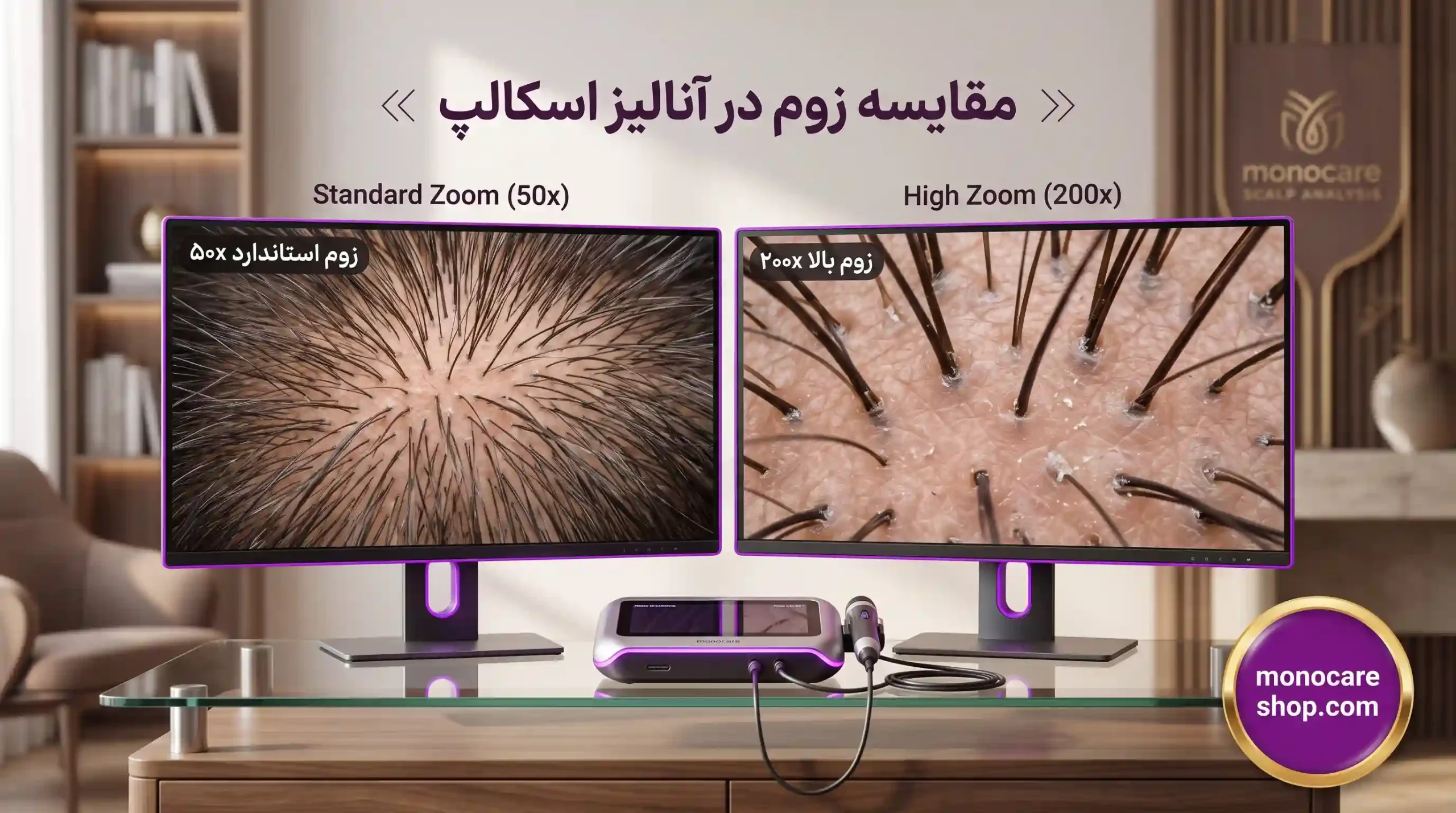 هنگام خرید دستگاه آنالیز اسکالپ، زوم را چگونه مقایسه کنیم؟