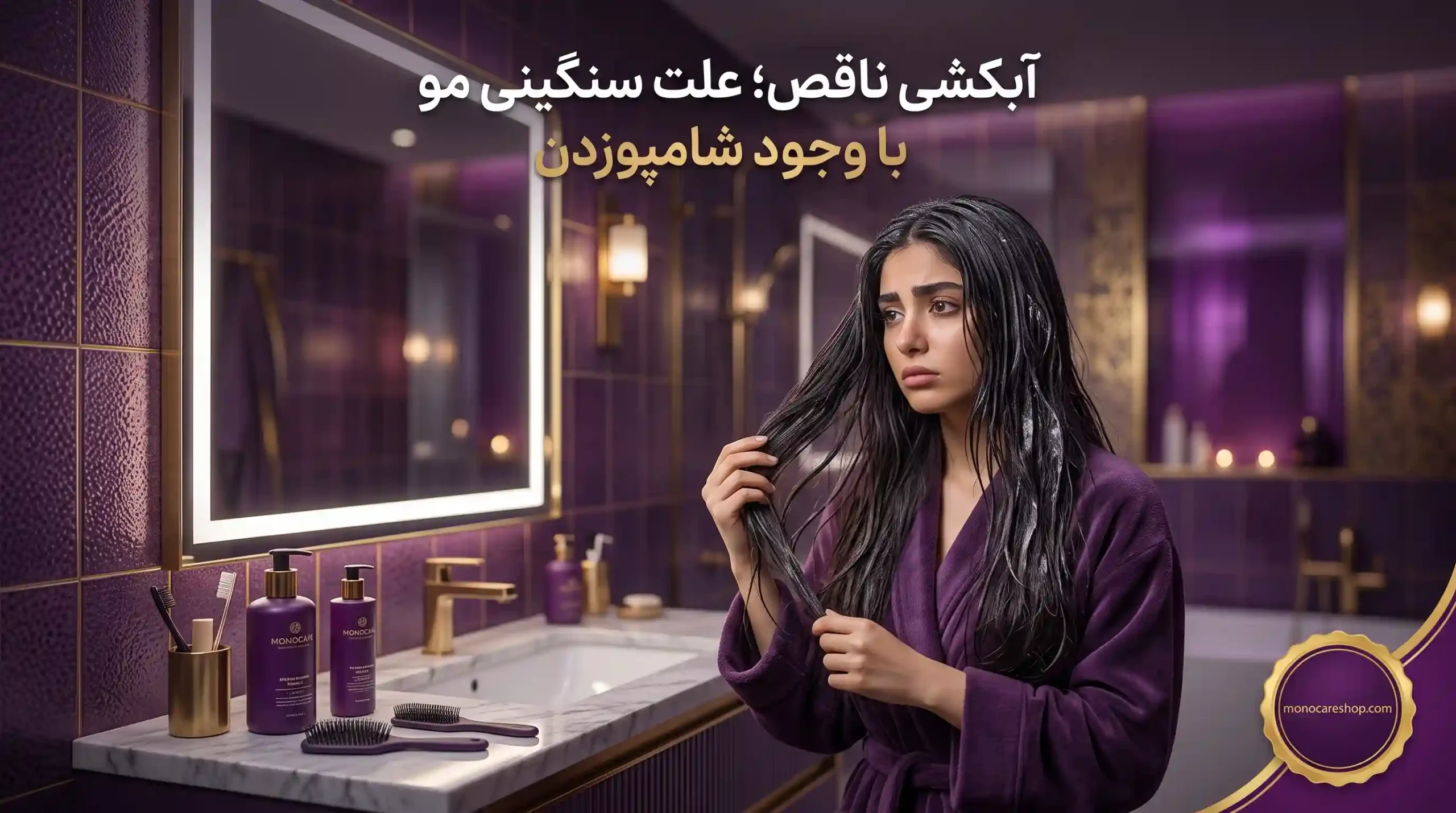 آبکشی ناقص؛ علت سنگینی مو با وجود شامپوزدن