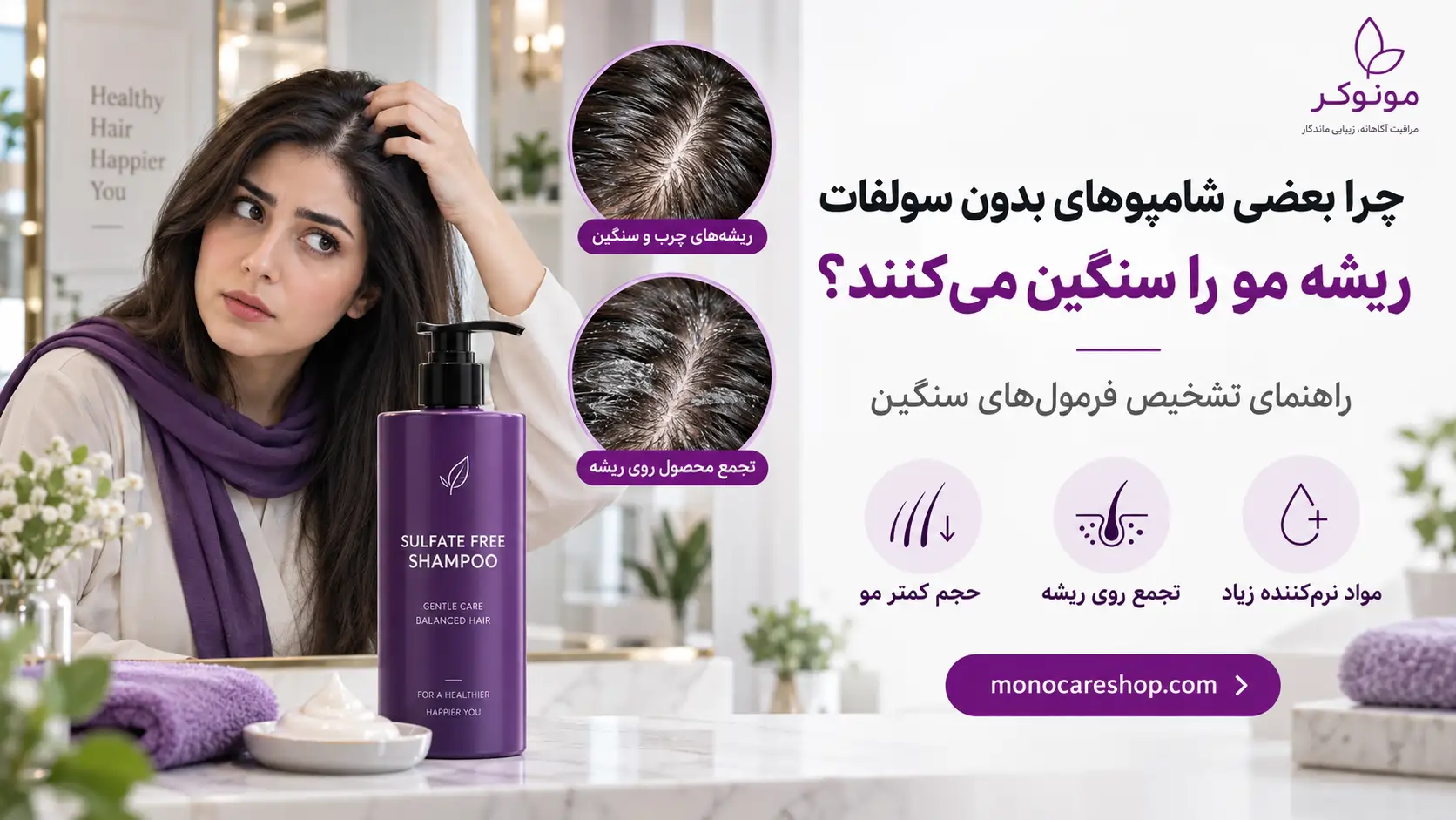 چرا بعضی شامپوهای بدون سولفات ریشه مو را سنگین میکنند؟