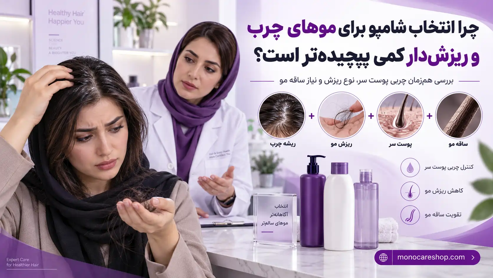 چرا انتخاب شامپو برای موهای چرب و ریزشدار کمی پیچیدهتر است؟
