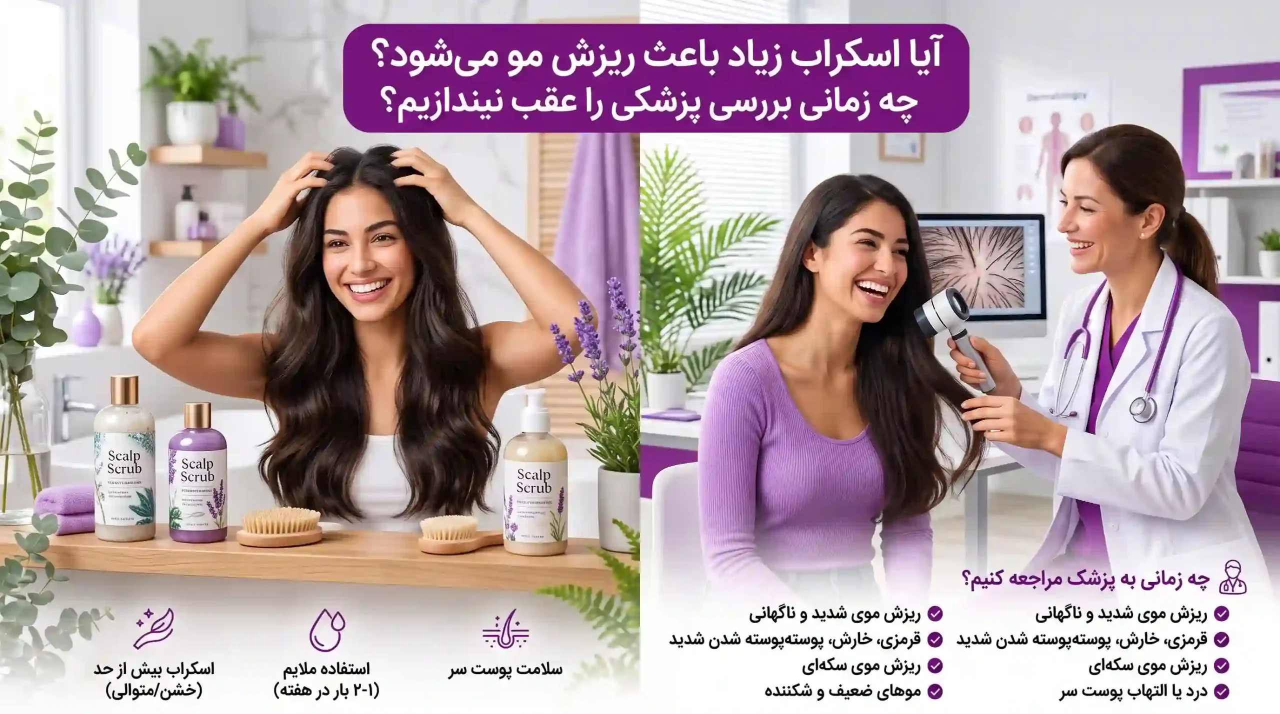آیا اسکراب زیاد باعث ریزش مو میشود؟ چه زمانی بررسی پزشکی را عقب نیندازیم؟