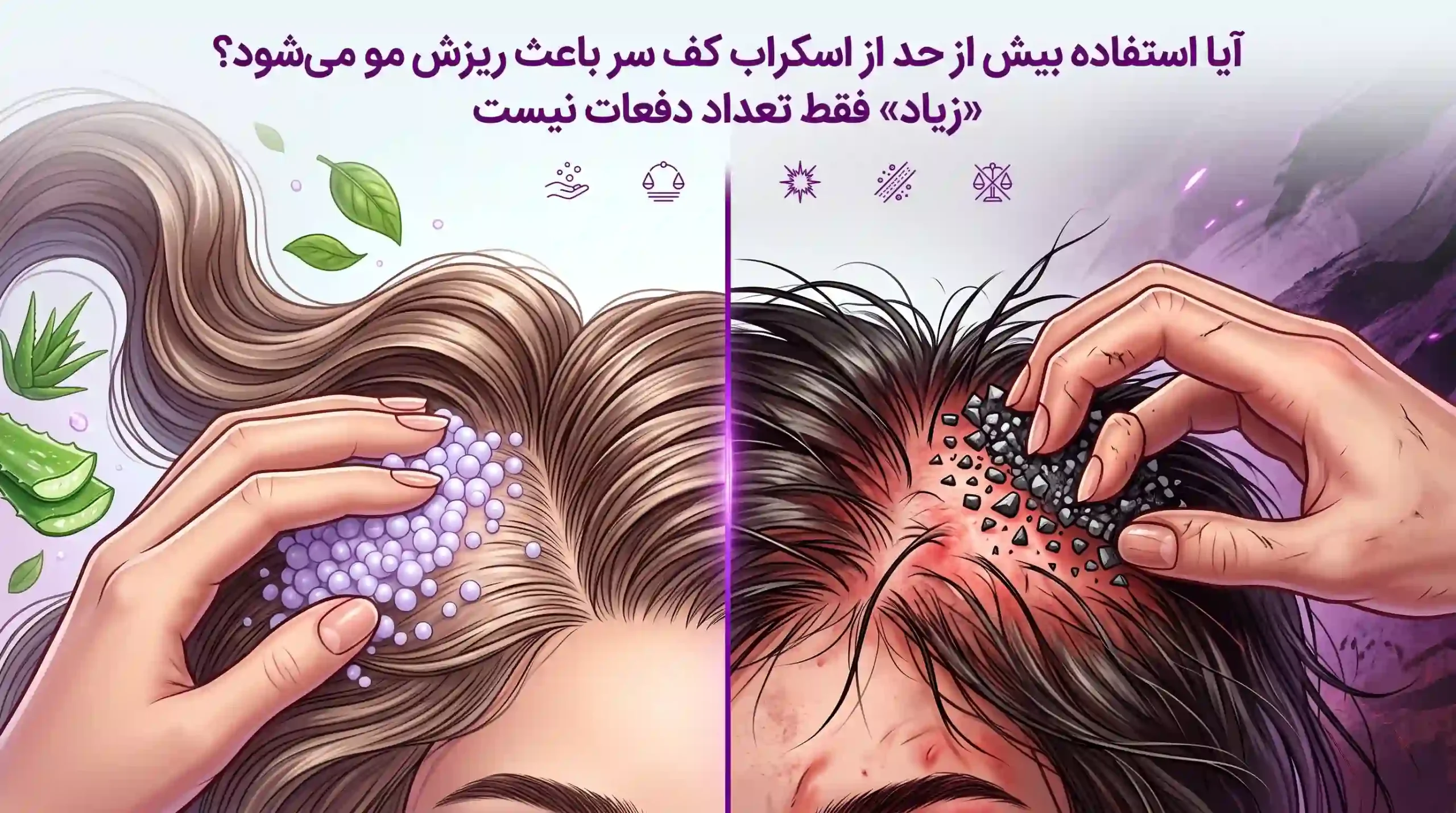آیا استفاده بیش از حد از اسکراب کف سر باعث ریزش مو میشود؟ «زیاد» فقط تعداد دفعات نیست
