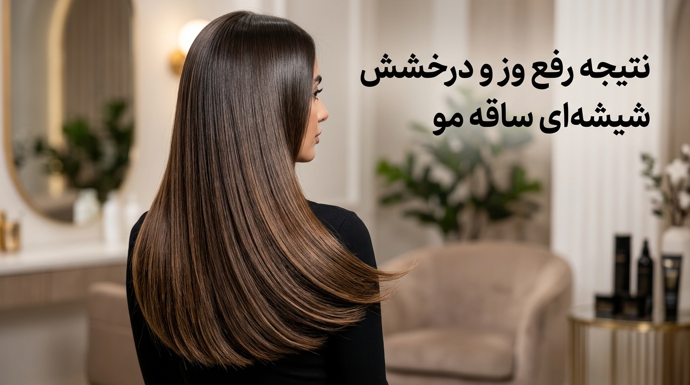 نتیجه نهایی رفع کامل وز، گرهخوردگی و دستیابی به درخشش آینهای و موهای ابریشمی