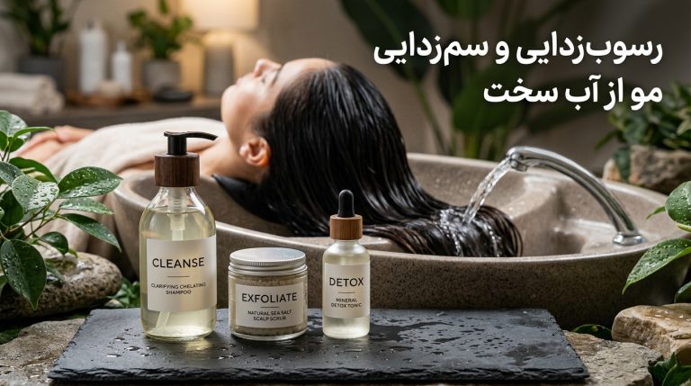 رسوب‌زدایی املاح آب سخت، کلسیم و کلر از مو در سرشور اسپا مونوکر