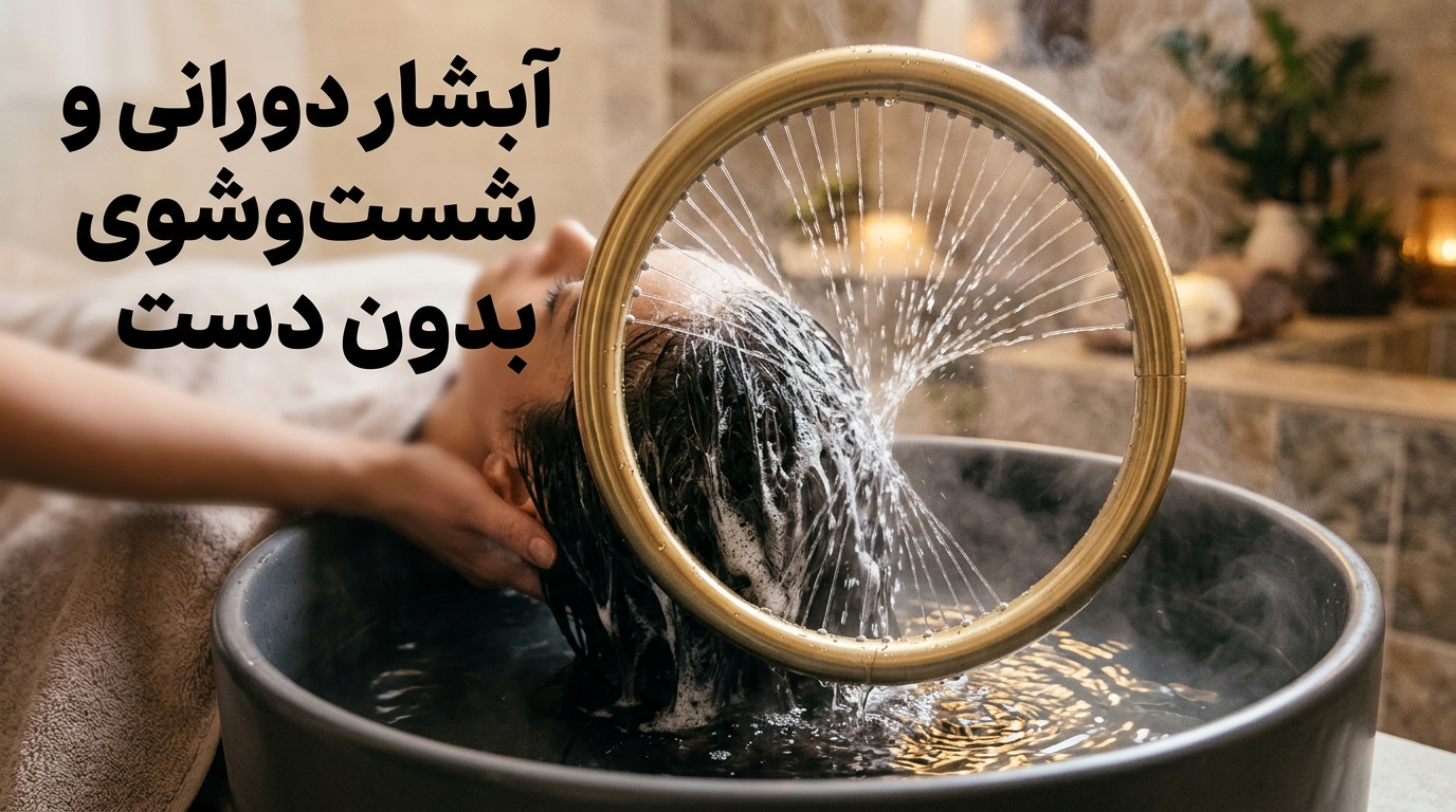جریان ملایم آب گرم و آبشار دورانی در سرشور هداسپا برای ماساژ عمیق و ریلکسیشن پایدار
