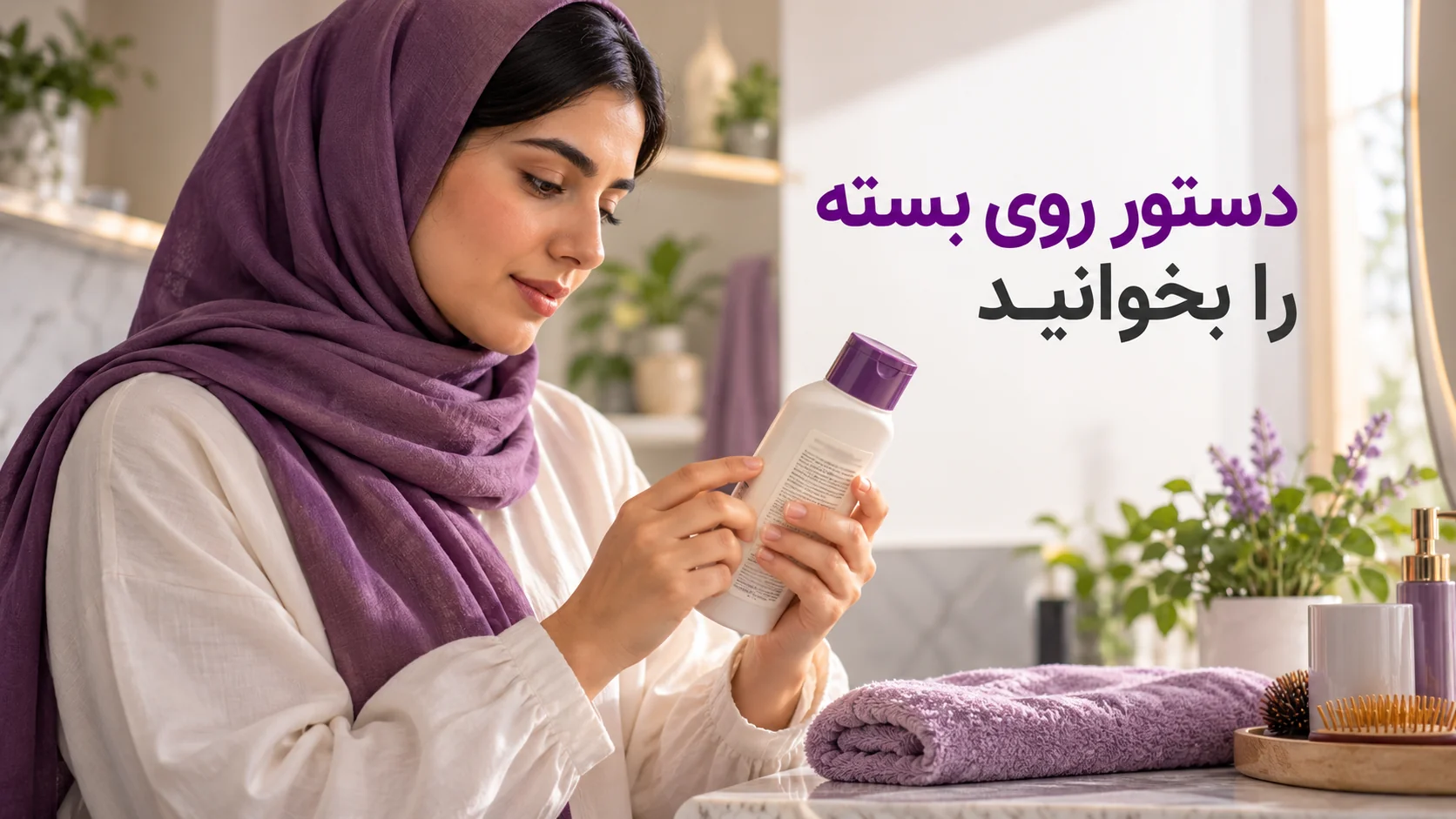 خواندن دستور مصرف روی بسته محصول مراقبت مو