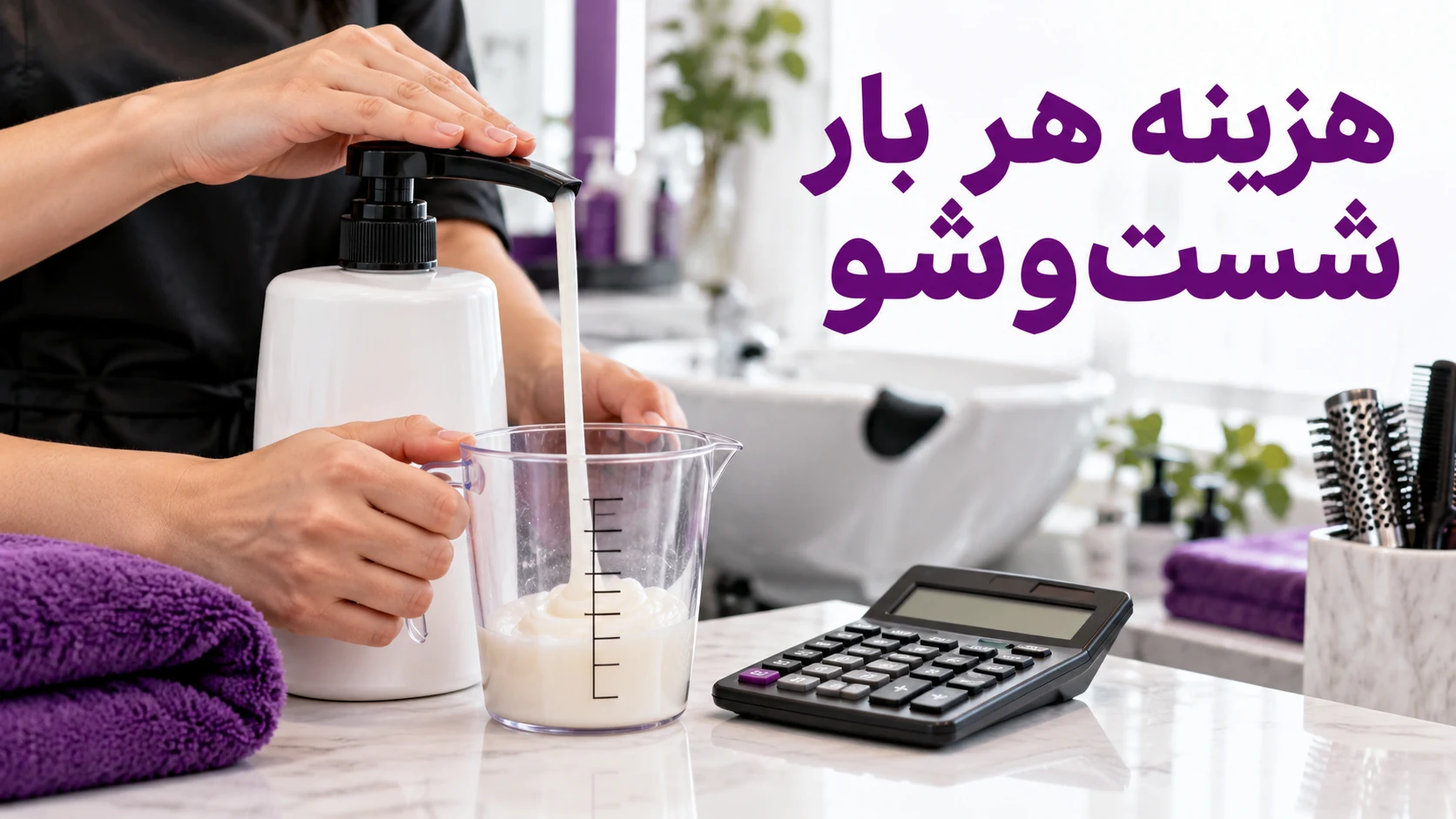 اندازهگیری خروجی پمپ شامپو برای محاسبه هزینه هر شستوشو