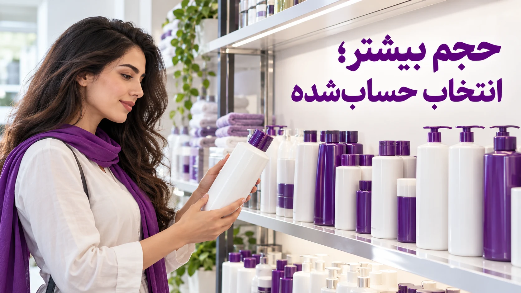 بررسی موجودی شامپوهای سالن در قفسه