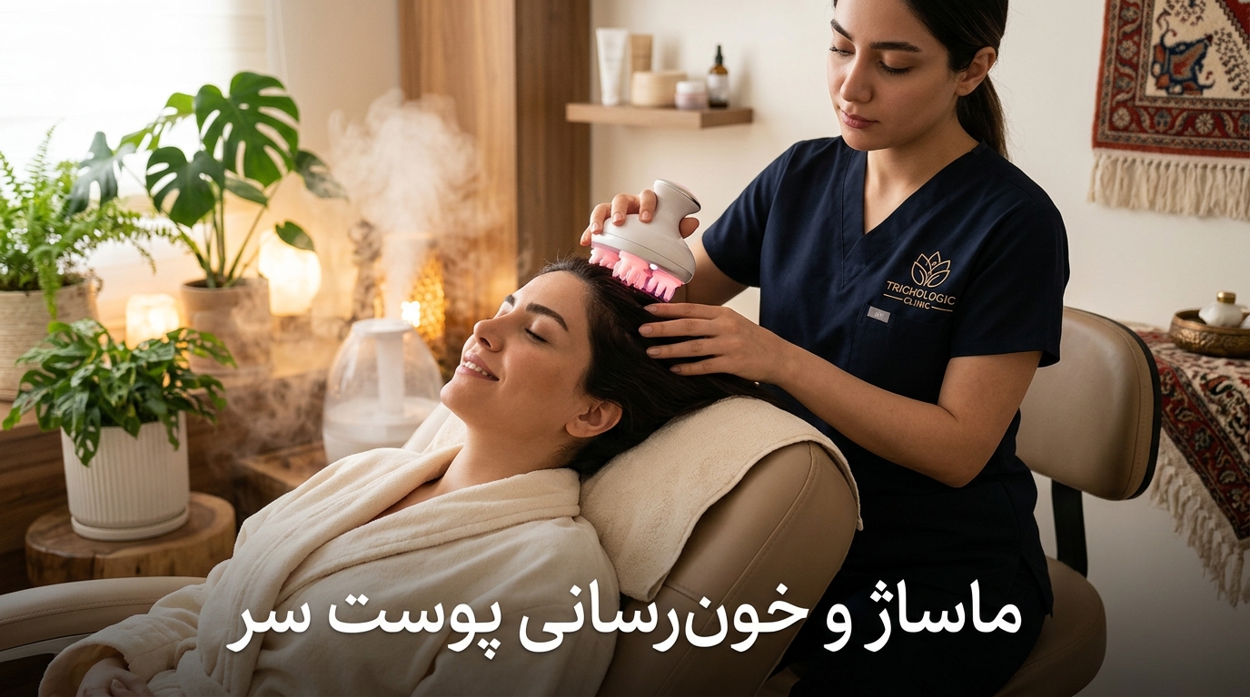 ماساژ و خونرسانی پوست سر ماساژور برقی با خارهای سیلیکونی در حال افزایش خونرسانی و تخلیه تنش سر
