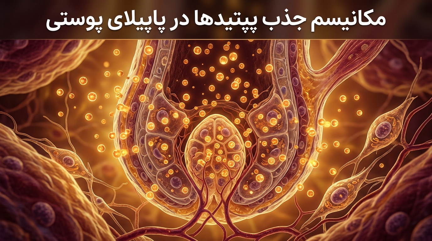 مکانیسم نفوذ ترنسدرمال نانوپپتیدهای فعال به غدد چربی و پاپیلای مو بدون ایجاد اسکار