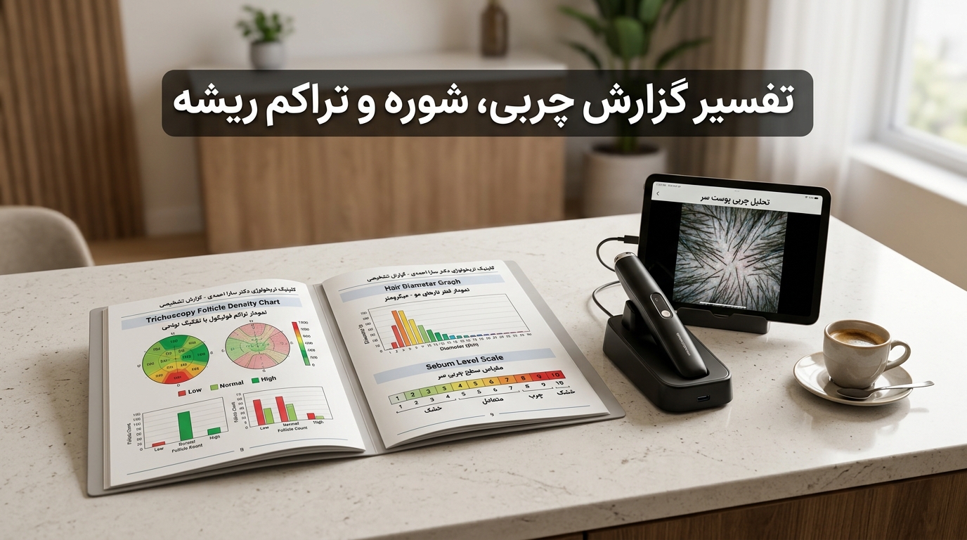 نمودار ارزیابی تراکم فولیکولی و درجه ترشح سبوم در پرونده تریکولوژی